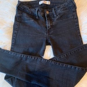 Hollister Black Skinnies Ankle Raw Hem